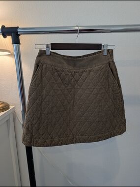 Tuckernuck Quilted A-Line Skirt in Olive